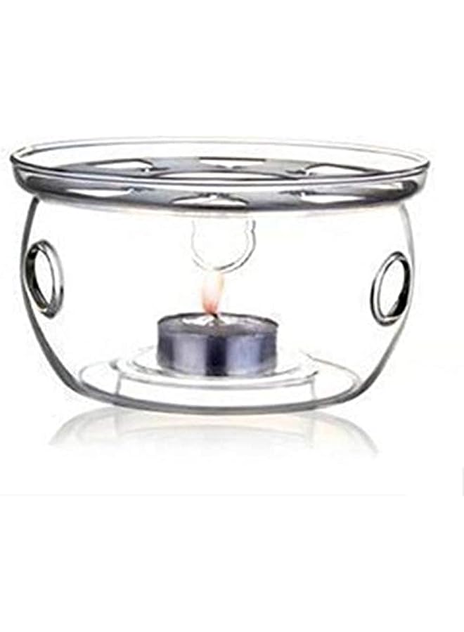 Clear Glass Round Candles Holder, Tea Warmer