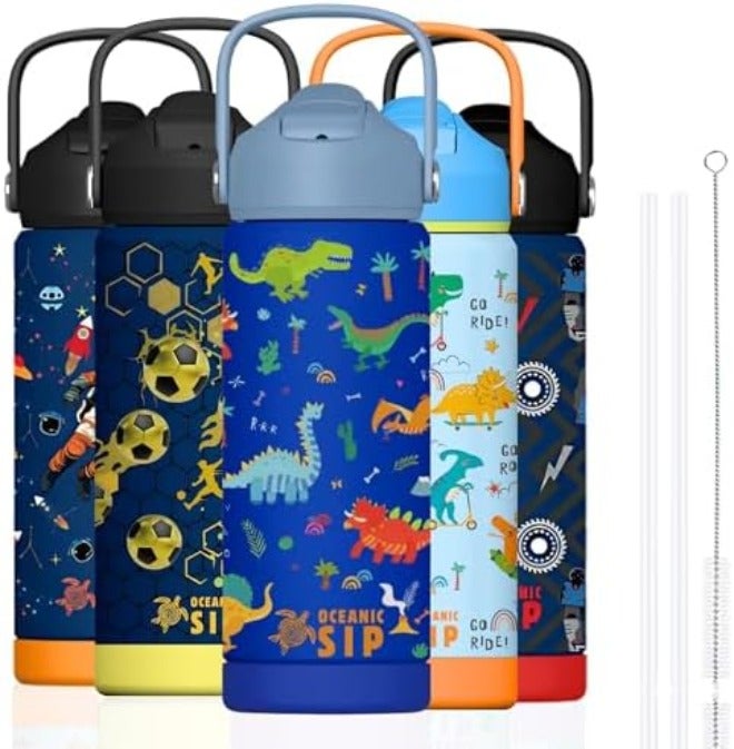 Oceanic Boys Stainless Steel Water Bottle 550ml 18oz Double-Wall Vacuum Insulated 304 Stainless steel Water Bottle BPA FREE Leak  Proof - Image 3