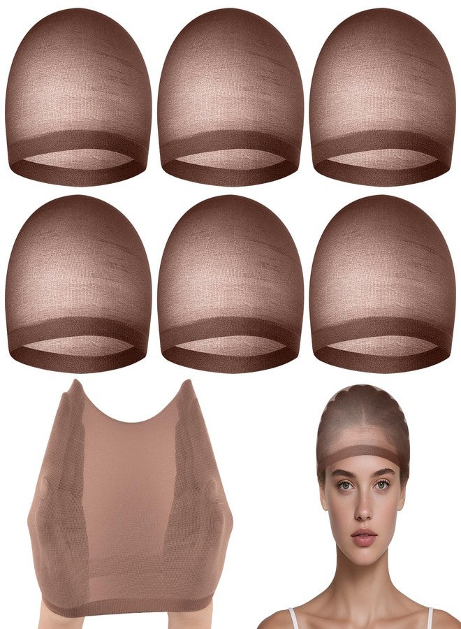 PLULON 6 Pcs Wig Cap for Women, Mesh Stocking Wig Caps Net Closed End Hair Mesh Net Liner Ultra-thin Invisible for Women Men Cosplay Show Halloween Bachelorette Party Music Festivals Daily Life - Image 1