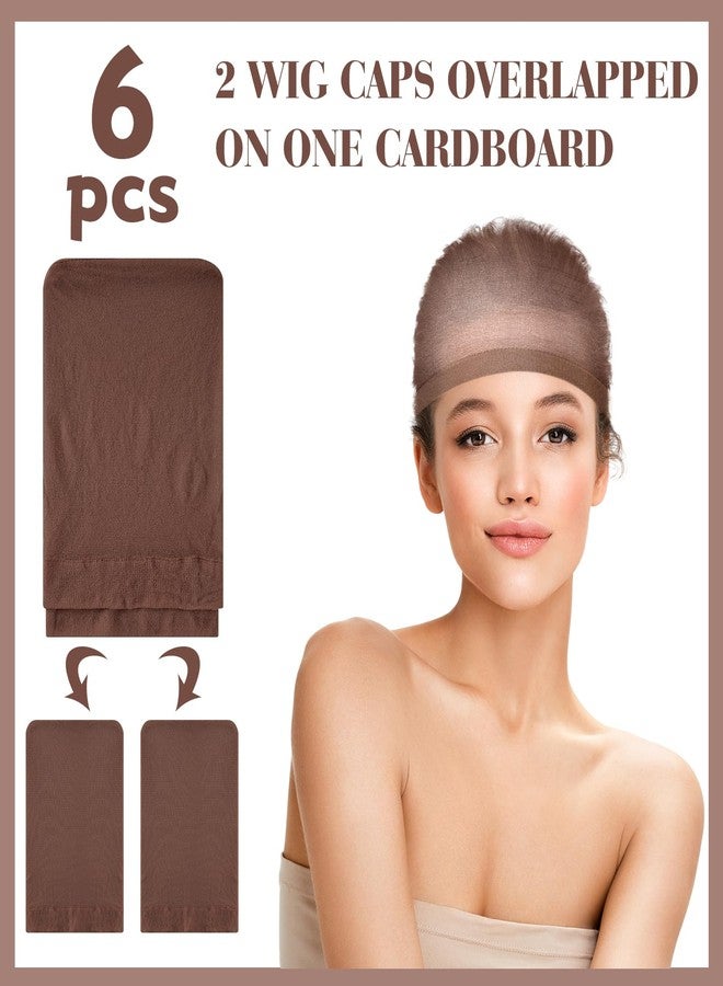 PLULON 6 Pcs Wig Cap for Women, Mesh Stocking Wig Caps Net Closed End Hair Mesh Net Liner Ultra-thin Invisible for Women Men Cosplay Show Halloween Bachelorette Party Music Festivals Daily Life - Image 4
