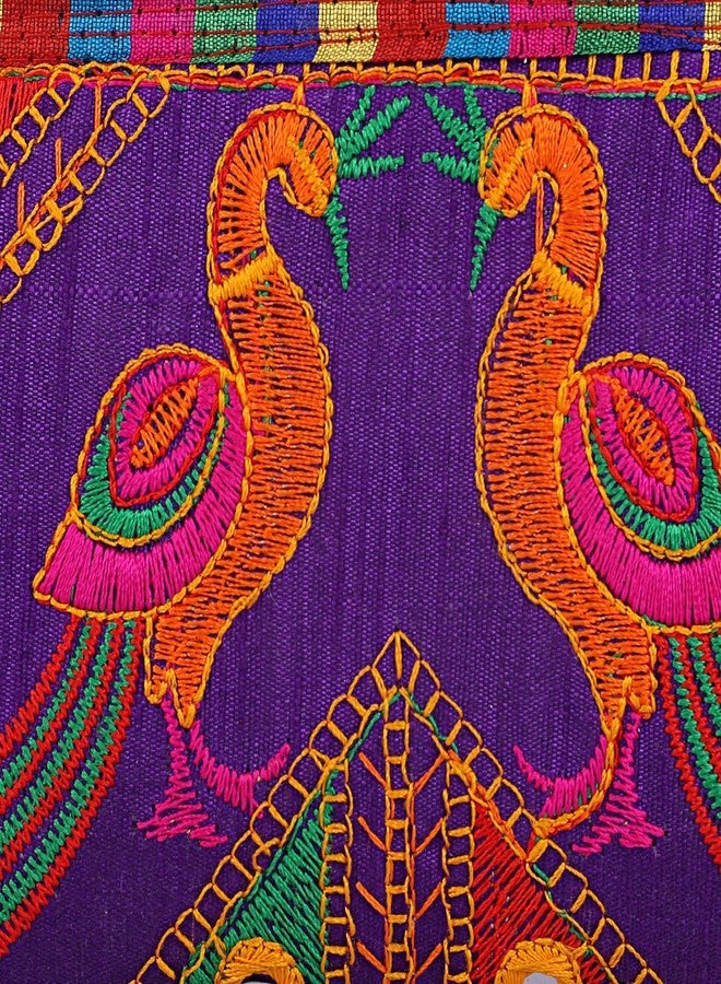Sai Amrut S A Gifts Sai Amrut Women’s Handmade Designer Rajasthani Printed Clutch Bag (Purple) - Image 3