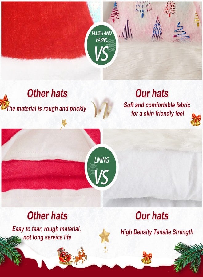 QTKJ Christmas Hat, Santa, Thickened Soft Velvet Fabric, Christma Gifts for Women and Men, Xmas Hat Suitable for Christmas Eve New Year Party Decorations(Color Gradient) - Image 5