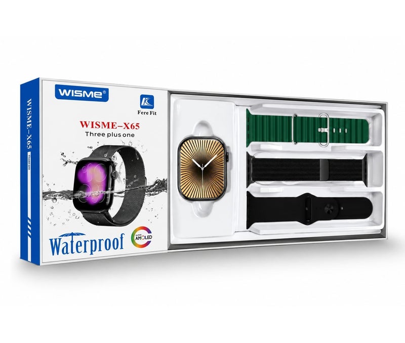 WISME X65 Multi-Function Smart Watch with 3 Interchangeable Straps | Waterproof - Image 2
