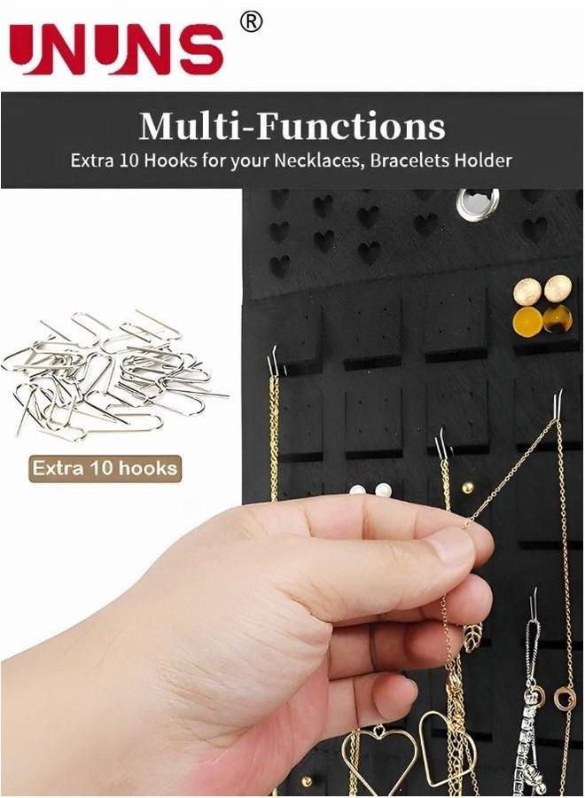 UNUNS Hanging Earrings Organizer,2 Packs Earring Holder,Holds Up To 300 Pairs, Compact Design,Soft Material,Earring Hanger Display Organizer For Women Girls - Image 5