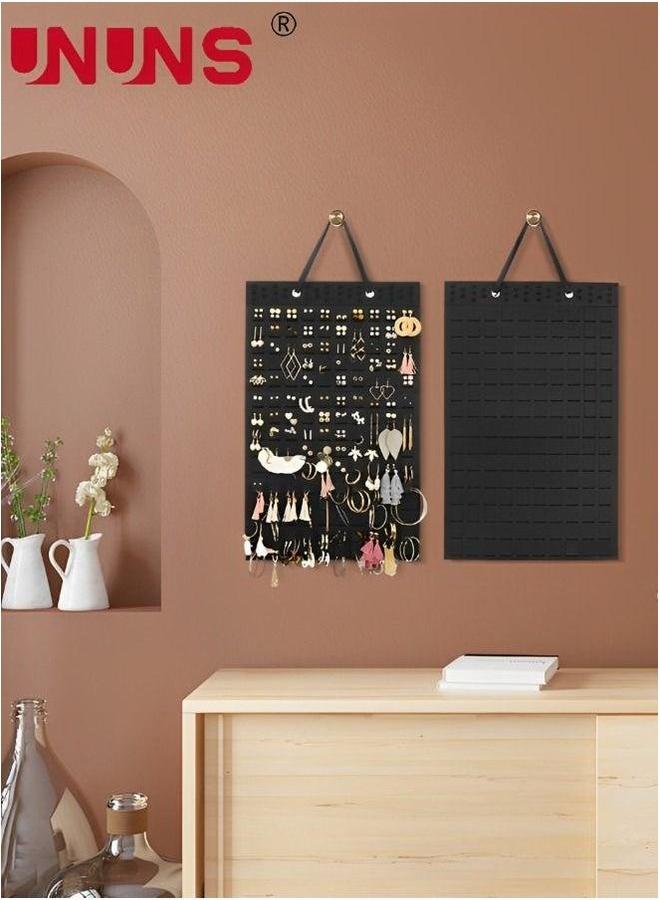 UNUNS Hanging Earrings Organizer,2 Packs Earring Holder,Holds Up To 300 Pairs, Compact Design,Soft Material,Earring Hanger Display Organizer For Women Girls - Image 2