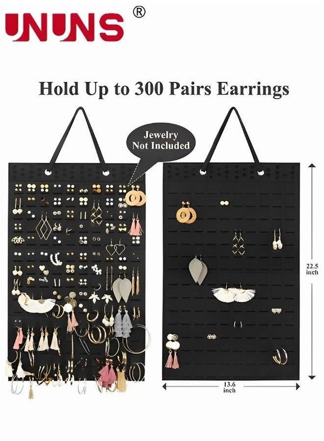 UNUNS Hanging Earrings Organizer,2 Packs Earring Holder,Holds Up To 300 Pairs, Compact Design,Soft Material,Earring Hanger Display Organizer For Women Girls - Image 4