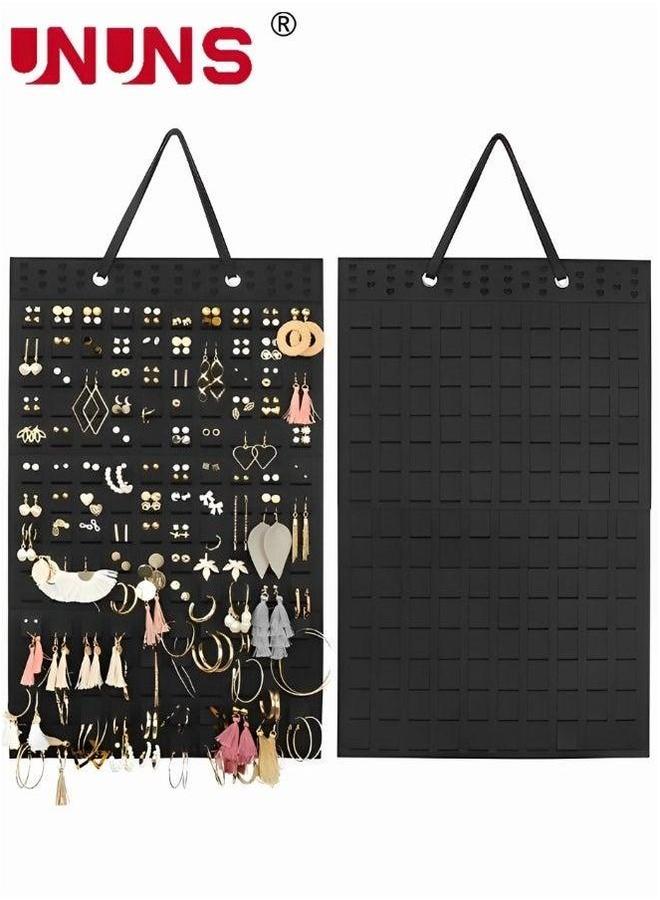 UNUNS Hanging Earrings Organizer,2 Packs Earring Holder,Holds Up To 300 Pairs, Compact Design,Soft Material,Earring Hanger Display Organizer For Women Girls - Image 1