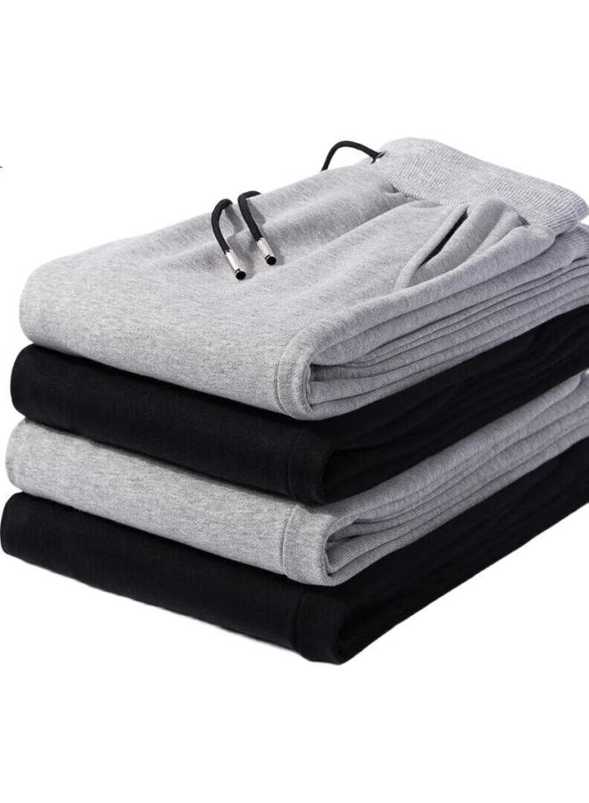 GENIOLAMODE Men'S Casual Pants Spring And Autumn Fashion Loose-Fit Youth Elastic Cuff Long Trousers Grey 2Xl - Image 1