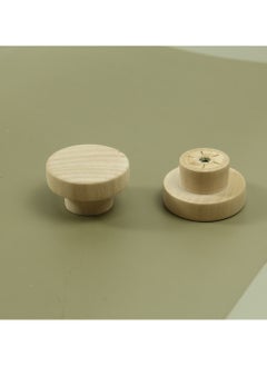 RTYY 6PCS Wood Knobs Flat Top Round Cabinet Knobs 1.39"(35mm) Natural Wooden Dresser Drawer Knobs Kitchen Cabinet Pulls Handles Wood Furniture Knobs  - Image 4