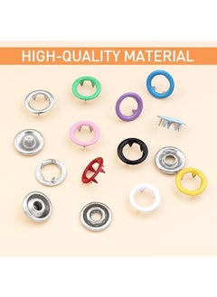 olerthf Olerthf 10 Colors Hollow Sewing Snaps for FabricMetal Snap Buttons with Fastener Pliers Press Tool Kit Solid Metal Prong Buttons with Plastic Storage Case and Snap Plier for DIY Clothing Crafting Sewing  - Image 3