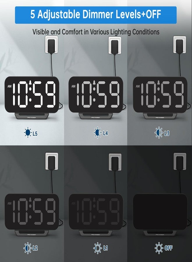 Peakeep Small Digital Alarm Clock for Bedrooms, Loud for Heavy Sleepers - Image 3