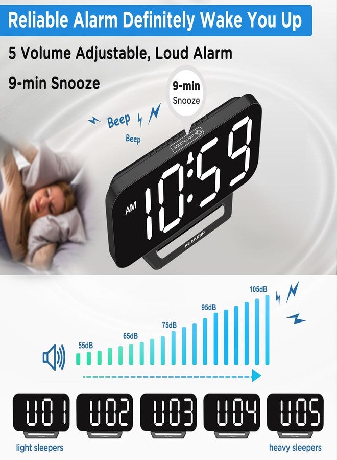 Peakeep Small Digital Alarm Clock for Bedrooms, Loud for Heavy Sleepers - Image 4