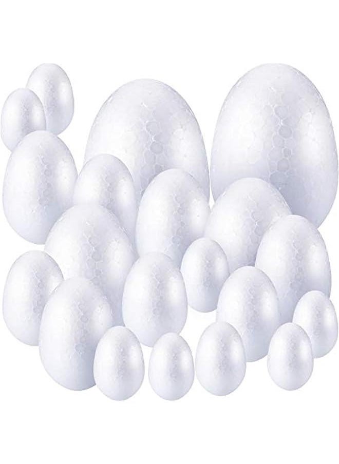 Arabest 6 Sizes Large Small Foam Eggs for Easter Crafts Large Decorative White Smooth Craft Foam Eggs for Spring Easter   Holiday Crafts Making Handmade DIY Painting School Projects  - Image 1
