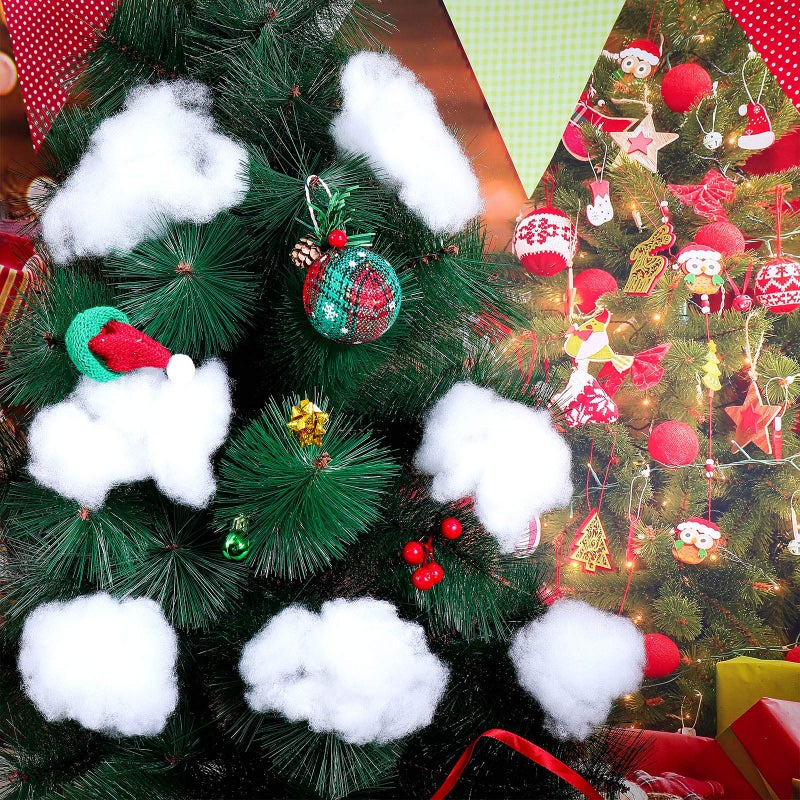 Shappy Holiday Fake Snow Decoration Christmas Fluffy Snow Cotton Indoor Soft Fake Snow Artificial Cotton Holiday Winter Decor  Under The Christmas Tree Village Displays (300 g) - Image 5