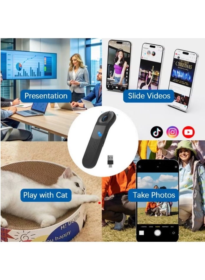Xring D13 Pro Multi-Functional Air Laser Mouse, Presentation Clicker, PowerPoint Remote, Hyperlink Volume Wireless Presenter Remote Pointer, USB Slide Advancer PPT Clicker for Computer Laptop Mac - Image 5