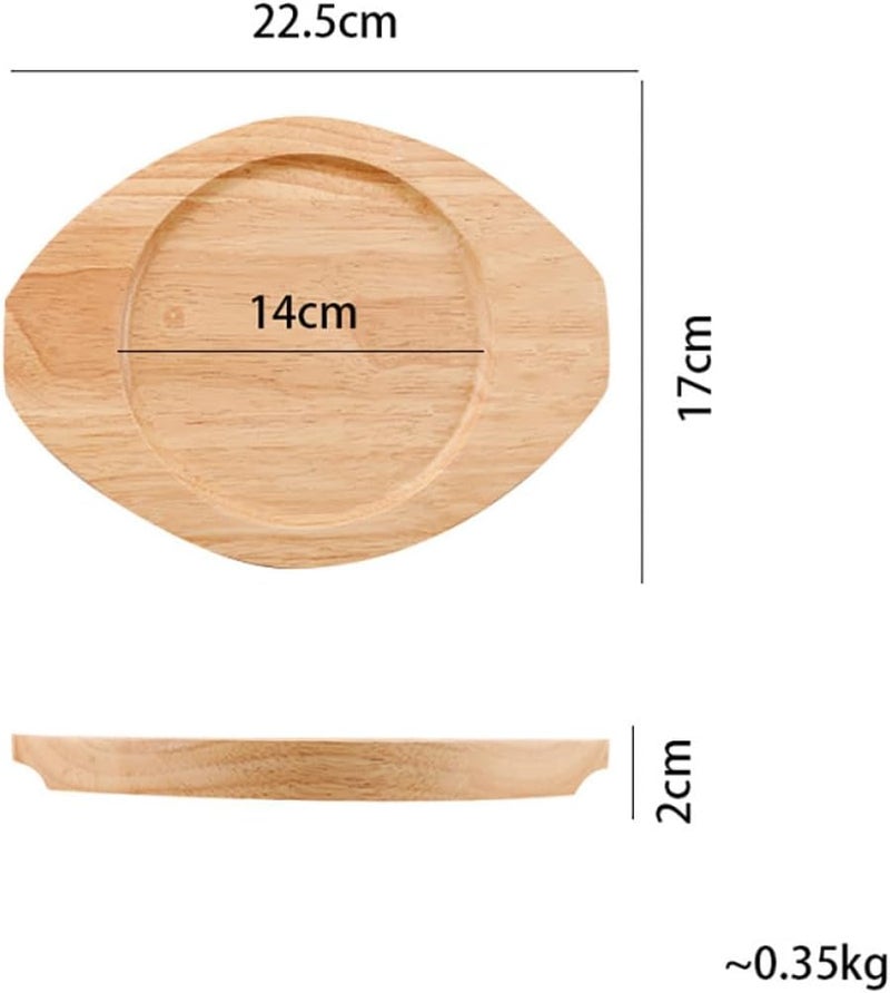 Operitacx Heat-Resistant Natural Hardwood Trivet, Multi-Function Heat Proof Pad for Stone Bowls and Casseroles, Oval Kitchen Accessory Mat 17x22.5cm for Home Dining Use - Image 2