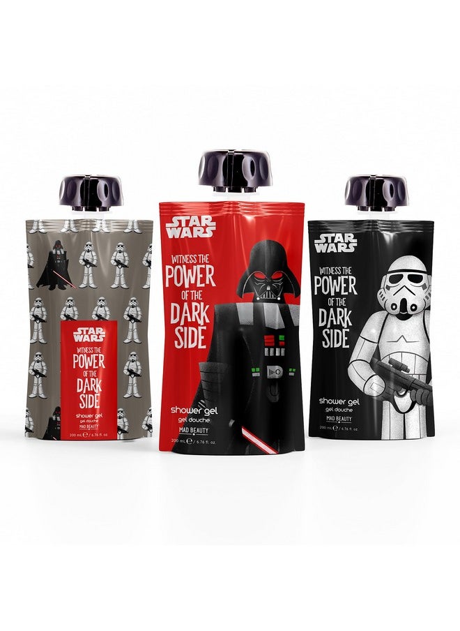 Mad Beauty Star Wars Dark Side Shower Gel Trio Channel Cleansing Power Straight From The Dark Side Refreshing Fragrances Amber And Ginseng Cedarwood And Lime And Lemon And Mandarin Great Gift  - Image 1