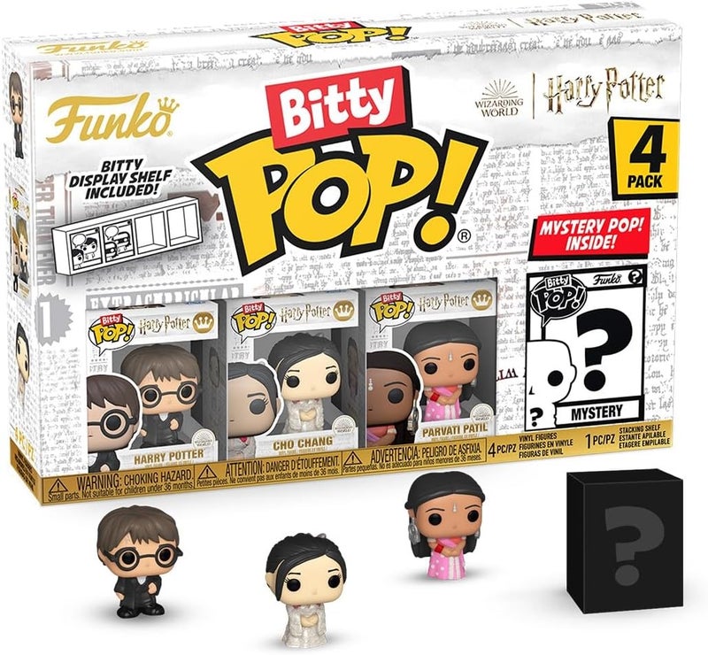 Funko Bitty POP HP GOF  Harry 4Pack and A Surprise Mystery Mini Figure  09 Inch 22 Cm  Harry Potter Collectable  Stackable Display Shelf Included  Gift Idea  Party Bags Stocking - Image 1