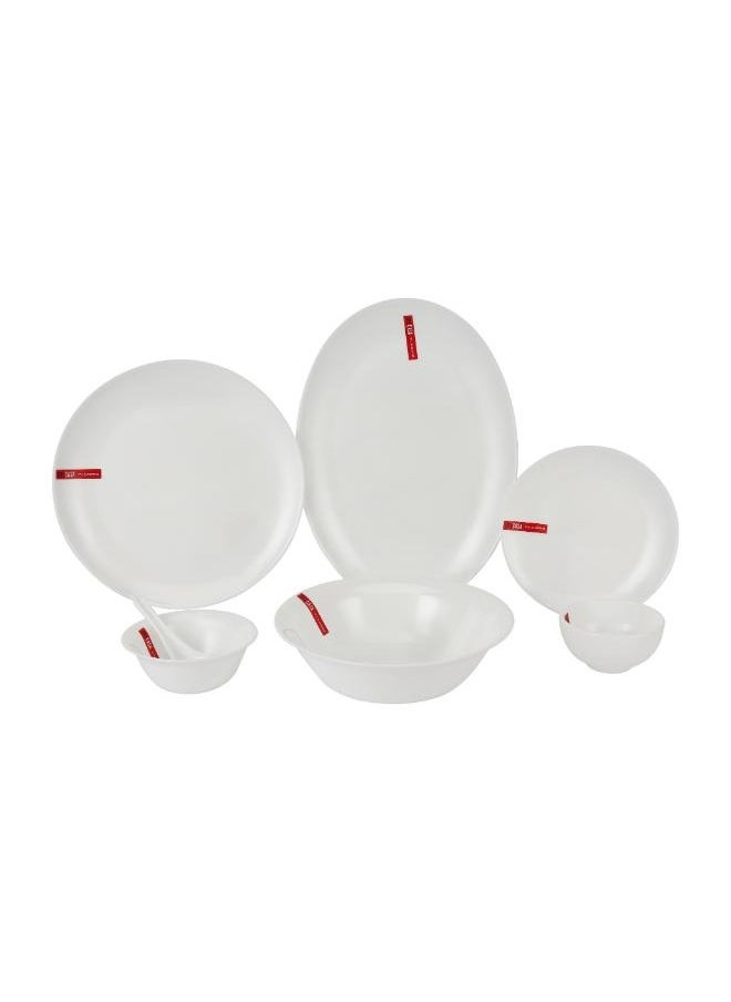 DELCASA Delcasa 33 Piece Opalware Dinner Set | Includes Oval Plate, Dinner, Flat and Soups Plates, Shallow Bowls and Soup Spoons/ Dishwasher-Safe, Freezer and Microwave Safe/ Chip-Resistant and Food-Grade/ White  - Image 3