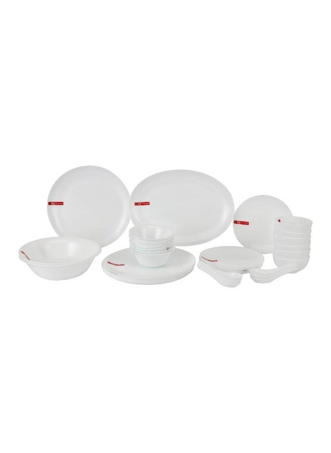 DELCASA Delcasa 33 Piece Opalware Dinner Set | Includes Oval Plate, Dinner, Flat and Soups Plates, Shallow Bowls and Soup Spoons/ Dishwasher-Safe, Freezer and Microwave Safe/ Chip-Resistant and Food-Grade/ White  - Image 2