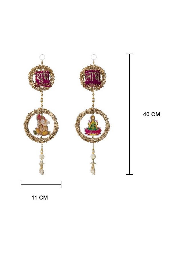 Kaameri Bazaar Lakshmi Ganesh Door Hanging with Shubh Labh Bangle Set - Image 2