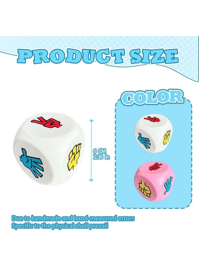 Finger Guessing PU Game Dice, 6 Sided, 6 Colors, Rock Paper Scissors Game for Adults, Kids, Family Party (B)  - Image 5