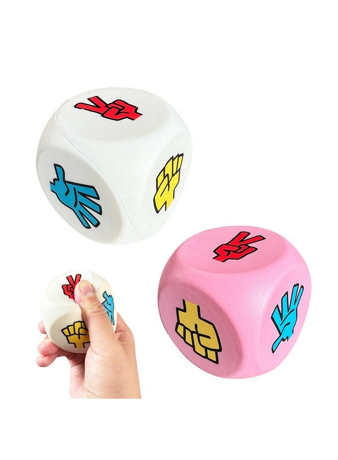 Finger Guessing PU Game Dice, 6 Sided, 6 Colors, Rock Paper Scissors Game for Adults, Kids, Family Party (B)  - Image 2