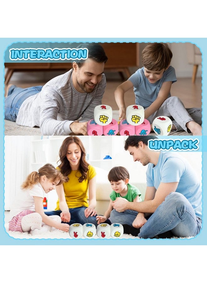 Finger Guessing PU Game Dice, 6 Sided, 6 Colors, Rock Paper Scissors Game for Adults, Kids, Family Party (B)  - Image 3