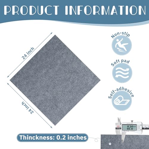 Yskzyz Self Adhesive Carpet Tile 10 Pcs 24 x 24 Peel and Stick Carpet Floor Tiles NonSlip Carpet Squares Tiles DIY Installation for Living Room Bedroom - Image 3