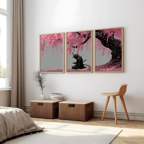 Gamya Framed Japan Samurai Theme Wall Painting Posters For Office, Living Room, Bedroom Wall Decor - Japanese Japandi Samurai Aesthetic Room Decor (Resting Samurai, 13x19 Inches, Framed) - Image 1