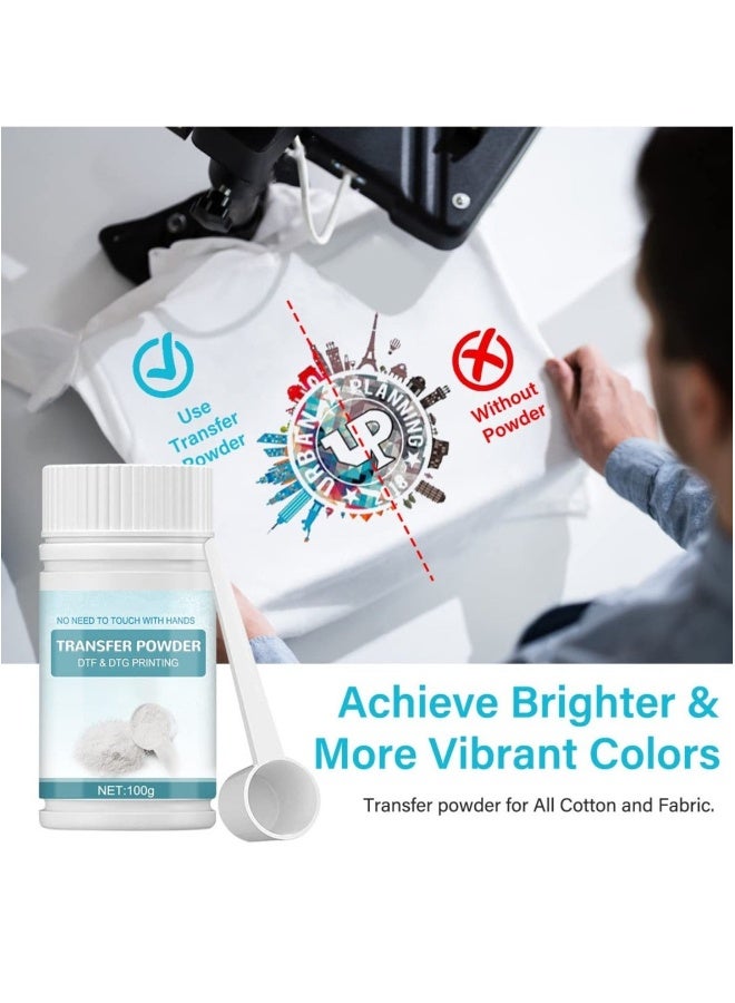 DTF Powder White Digital Transfer Hot Melt Adhesive DTG Pretreat Powder DTF DTG Printer DTF Hot Melt Adhesive Powder for All DTF Printers on All Fabric Include T Shirt Jeans Cotton Textile  - Image 2