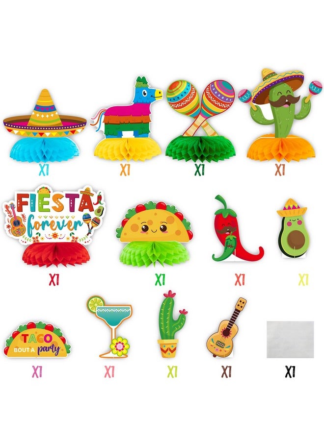 OSNIE 12Pcs Mexican Fiesta Honeycomb Centerpieces Table Toppers Mexico Cinco De Mayo Carnivals Festival Party Decoration Supplies Taco Twosday Bout A Party Table Decor For Kid’S Birthday Baby Shower  - Image 2