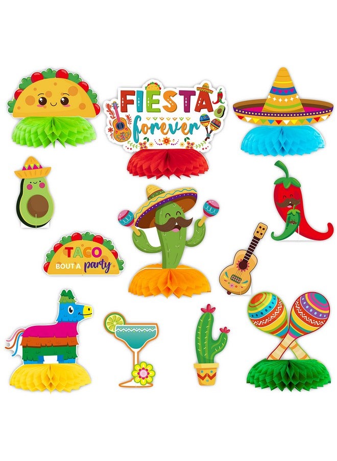 OSNIE 12Pcs Mexican Fiesta Honeycomb Centerpieces Table Toppers Mexico Cinco De Mayo Carnivals Festival Party Decoration Supplies Taco Twosday Bout A Party Table Decor For Kid’S Birthday Baby Shower  - Image 1