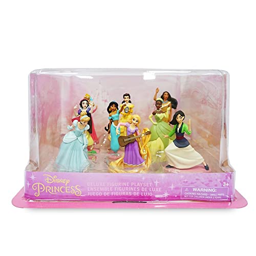 Disney store مجموعة ألعاب تماثيل الأميرات من متجر ديزني الرسمي - 9 تماثيل ديزني منحوتة بالكامل مع قواعد ملحقة تشمل رابونزل، سندريلا، أورورا والمزيد، تأتي في عبوة عرض مناظر طبيعية - Image 3