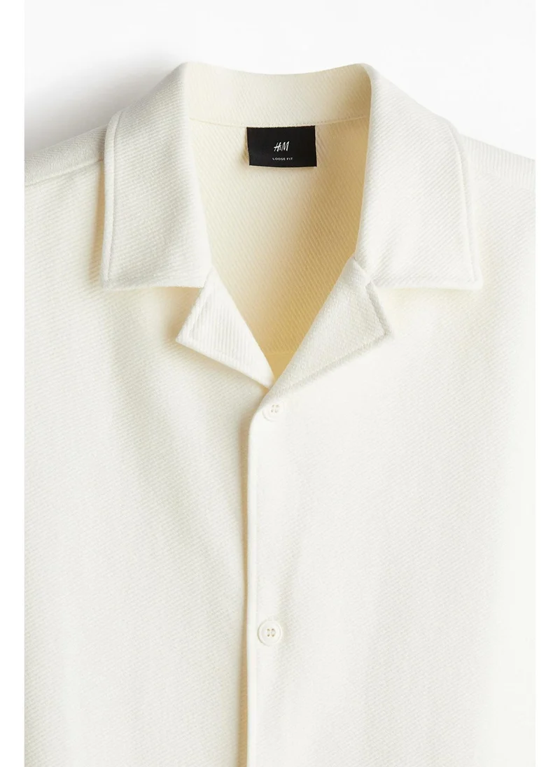 H&M Loose Fit Brushed resort shirt