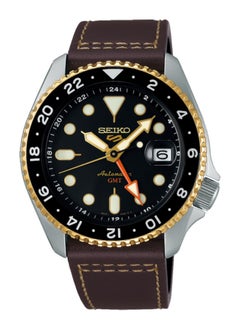 Seiko Mens 5 Sports SKX GMT Automatic Mocha Black Dial Brown Leather Strap Watch - SSK036K1  - Image 1