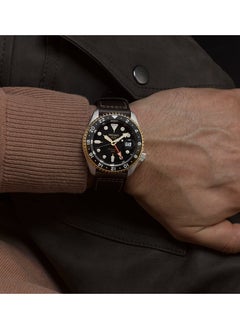 Seiko Mens 5 Sports SKX GMT Automatic Mocha Black Dial Brown Leather Strap Watch - SSK036K1  - Image 5