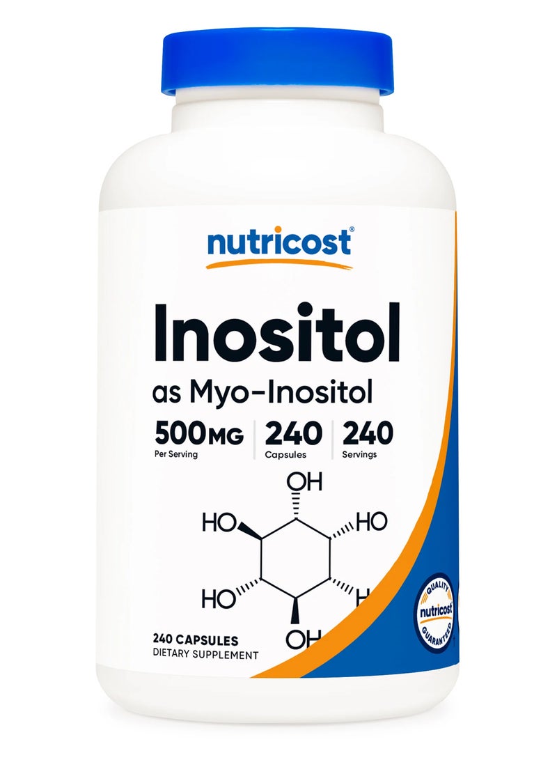 Nutricost Inositol Capsules 500mg, Myo-Inositol, 240 Capsules - Image 1