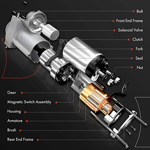 A-Premium Starter Motor Compatible with Ford Mustang 2014 5.8L, 2015 5.0L, 12V 1.4KW 12-Teeth Clockwise - Image 4