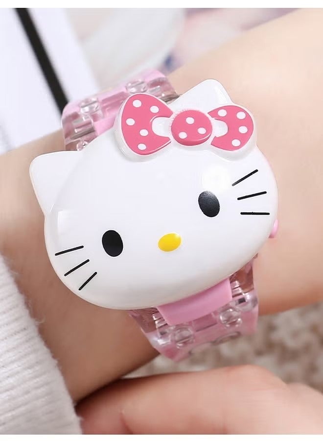 هالو كيتي Hello Kitty ساعة الكرتون للأطفال ، ألعاب الساعات للأطفال مع تأثيرات الإضاءة ، ساعات الكرتون للأطفال مع الموسيقى ، ساعة الكرتون للأطفال - Image 3