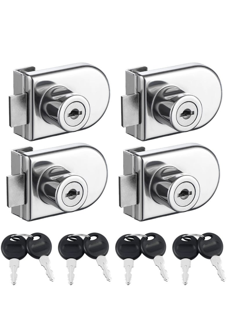 Glass Door Display Cabinet Safety Lock, Double-Open Glass Door Single Glass Door Locks for 5-8mm Glass, Separate Key Without Drilling - Image 1