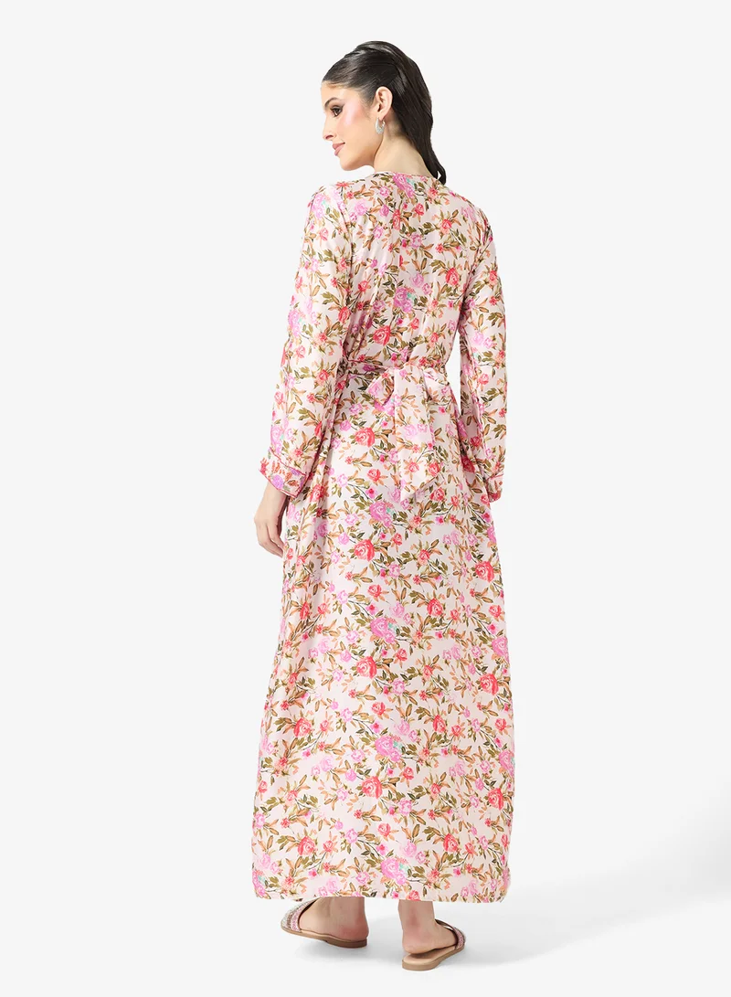 ARABIAN CLOSET Embellished Belted Jalabiya