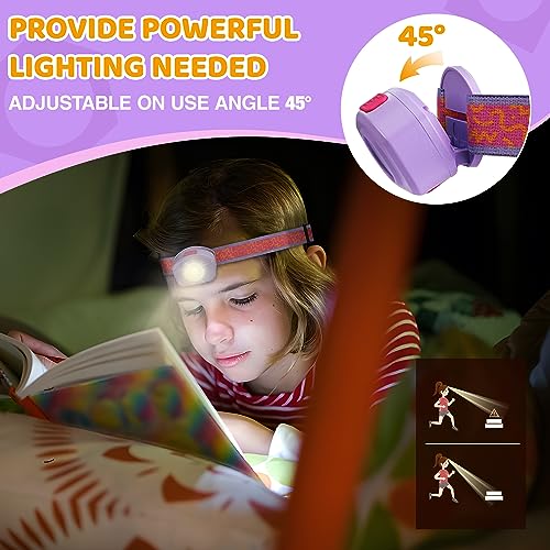 EverBrite LED Headlamp Rechargeable Kids Headlamp with RGB Mode and Adjustable Headband, 3 Modes Multicolor Headlamp for Camping, Reading, Exploring, Halloween, Christmas - Image 4