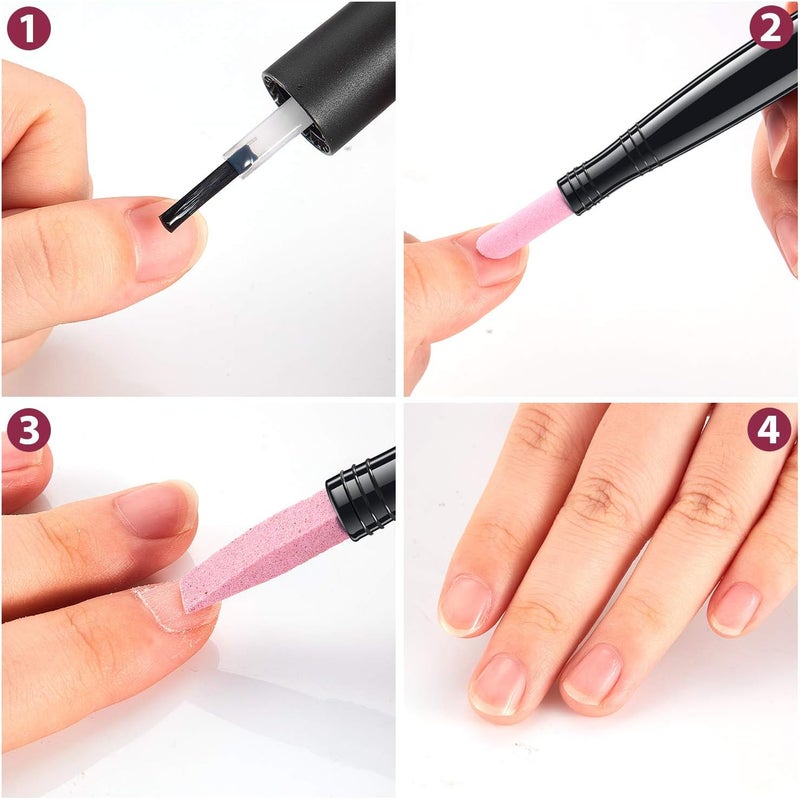 Mudder 5 Pieces Pumice Stone Nail File Double-Headed Nail Polishing Pen Stick Cuticle Remover Trimmer Buffer Pedicure Pen Nail Art Care Tool for Household Beauty Salon Peeling Dead Skin Repairing - Image 4
