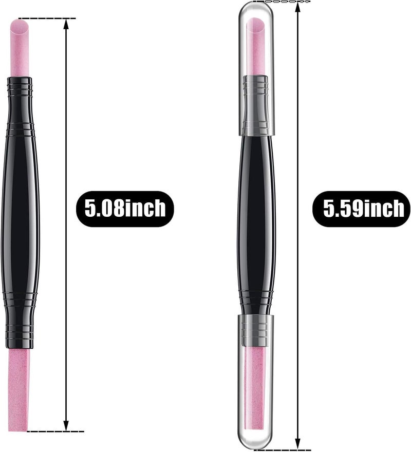 Mudder 5 Pieces Pumice Stone Nail File Double-Headed Nail Polishing Pen Stick Cuticle Remover Trimmer Buffer Pedicure Pen Nail Art Care Tool for Household Beauty Salon Peeling Dead Skin Repairing - Image 2