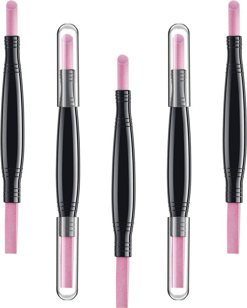 Mudder 5 Pieces Pumice Stone Nail File Double-Headed Nail Polishing Pen Stick Cuticle Remover Trimmer Buffer Pedicure Pen Nail Art Care Tool for Household Beauty Salon Peeling Dead Skin Repairing - Image 1