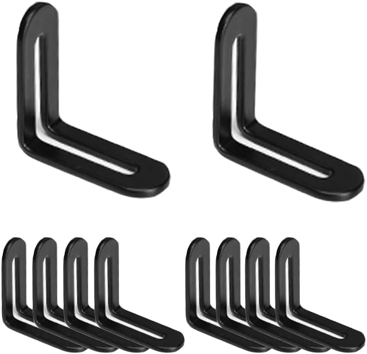 Luckam 10 Pcs Adjustable L-Shape Corner Brace with Slot, Metal Connector Slidable Slotted Joint Right Angle Bracket Fastener for Wood Chair Bookshelf Board Window Furniture Cabinet DIY - Image 1