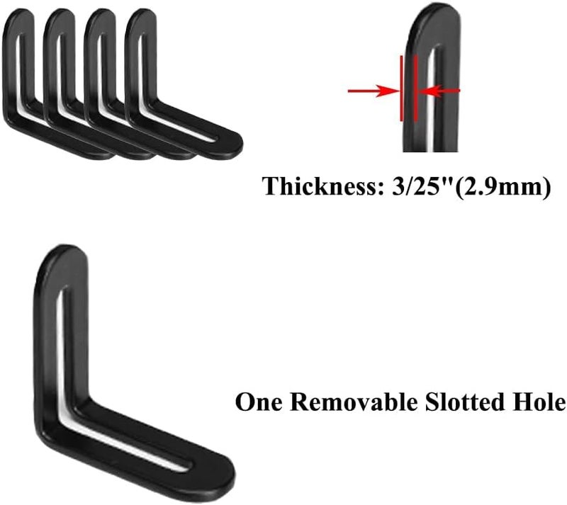 Luckam 10 Pcs Adjustable L-Shape Corner Brace with Slot, Metal Connector Slidable Slotted Joint Right Angle Bracket Fastener for Wood Chair Bookshelf Board Window Furniture Cabinet DIY - Image 5