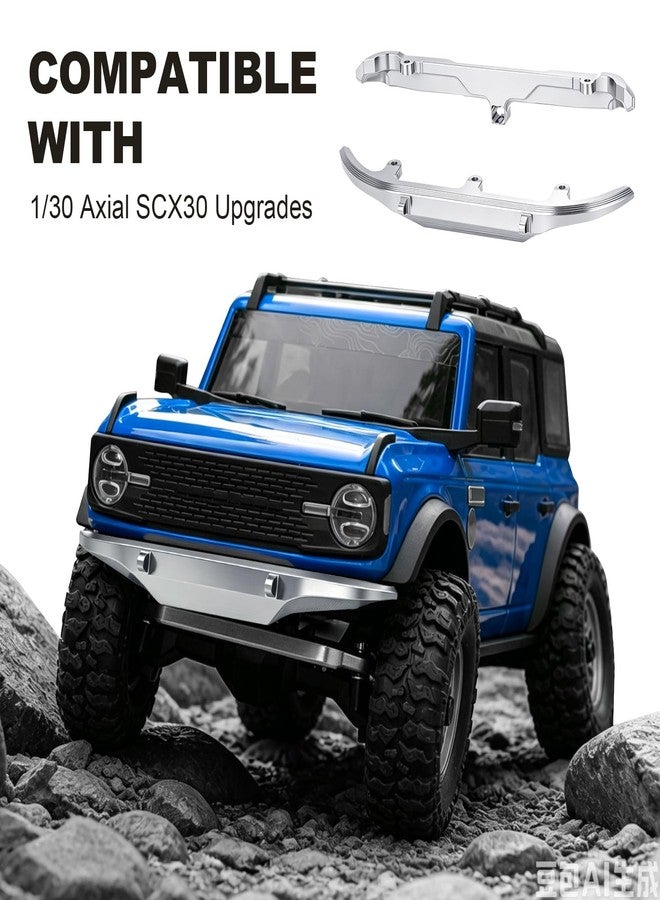 HobbyPark Aluminum Bumpers Mount for 1/30 Axial SCX30 Bronco Upgrades Parts (Front & Rear- Silver) - Image 4