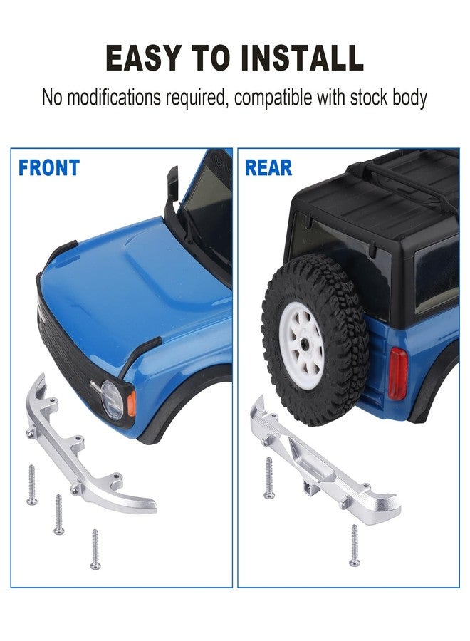 HobbyPark Aluminum Bumpers Mount for 1/30 Axial SCX30 Bronco Upgrades Parts (Front & Rear- Silver) - Image 5